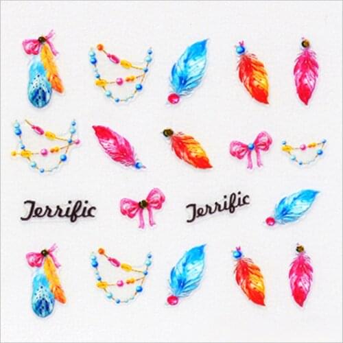 High Quality Cute Nail Decal Sticker Adhesive Cartoon Nail Patch Decor Save Time Nail Jewelry Manicure for Nail Salon Art DIY