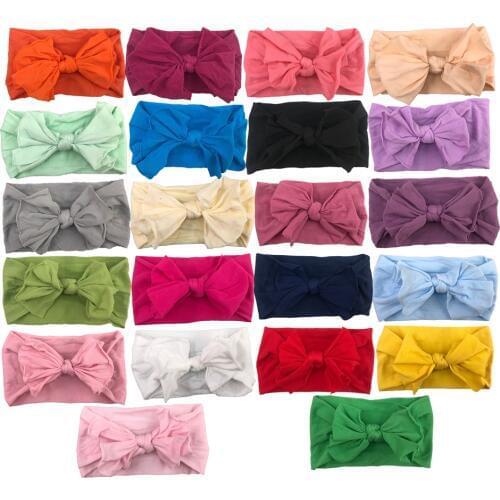 Yundfly 1PCS Newborn Toddler Baby Girls Head Wraps Bows Knot Nylon Turban Headband Hair Accessories Birthday Gifts