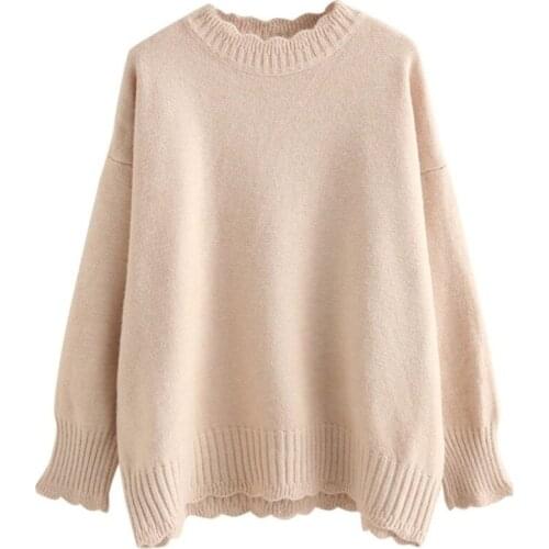 Sweater women 2021 new autumn and winter fashion loose pullover all-match Japanese round neck knitted bottoming shirt