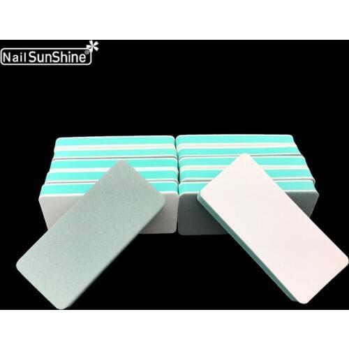 10pcs Professional Nail File Buffer Block EVA Sponge For UV Gel Nail Polish Nail Art Manicure Tools White Polishing Double Side