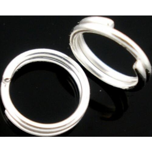 1000 PCs Doreen Box Double Loops Open Jump Rings 4mm Dia. Findings Alloy Silver Color For DIY Jewelry Making Wholesale