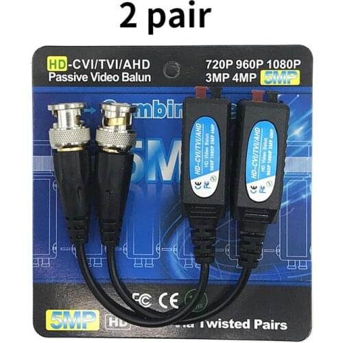 2 Pair HD BNC Video Balun 5MP 4MP 3MP 960H 1080P 720P Twisted Transceivers UTP Cat5 HD CVI TVI AHD for CAMERA