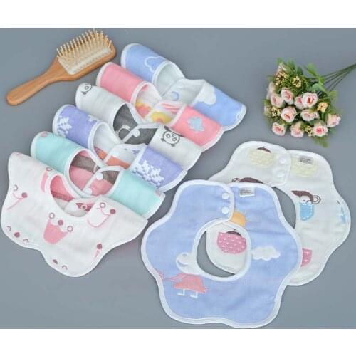 2Pcs/Lot Baby Bibs 360 Degree Rotation Children Gauze Muslin Baby Kids Bandana Burp Cloth Newborn Infant Saliva Towel Baby Stuff