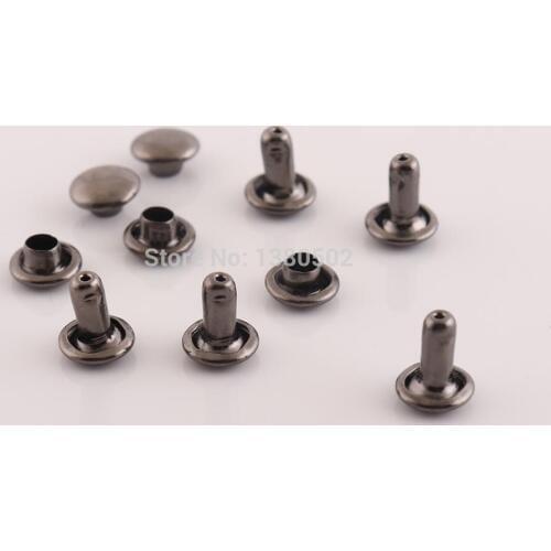 200sets 6*8mm Black Color Double cap Rivets for Garment Belt Diy Handmade accessories