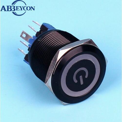 2254 momentary IP67 22mm PA66 pin type push button switch plastic 22mm switch