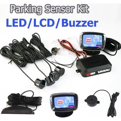 4 Sensors LED Display/ LCD Display /Buzzer 22mm Car Parking Sensor Kit Reverse Backup Car Parking Radar Monitor