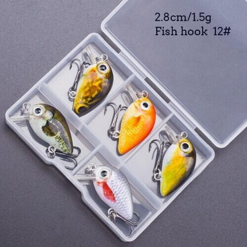 5pcs Mini Crank Bait Floating Wobblers Fishing Lure Set Wobblers Artificial Bait 1.5g/28mm Realist Fake Fish Hard Lures Minnow