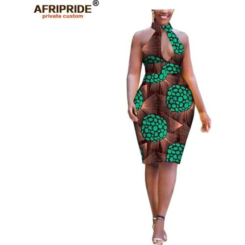 African dresses for women ankara print sleeveless strap dashiki outfits wax attire sexy club mini dress AFRIPRIDE A1925053