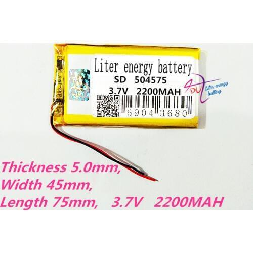 Liter energy battery 504575 3.7V tablet battery 504474 2200MAH interphone GPS navigation recorder tablet battery