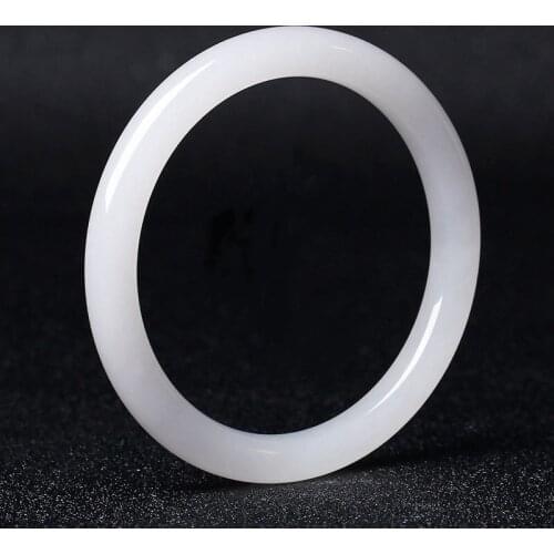 Natural White Jade Hand-carved Large Bracelet Fashion Boutique Jewelry Men and Women Arm Bracelets Beauty Bracelets