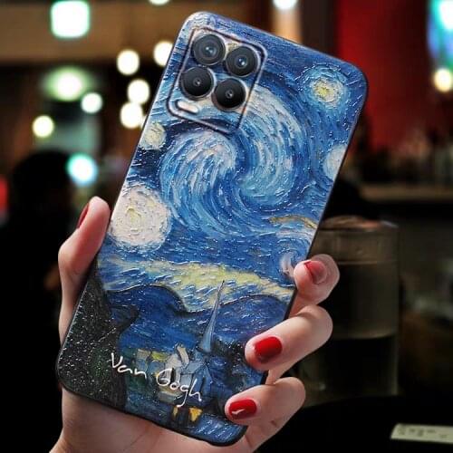 For Fundas Realme 8 Pro Case Cover For Real me Realme 8Pro 4G 5G Case Cute 3D Art Coque Soft Starry Night Phone Cases Bumper