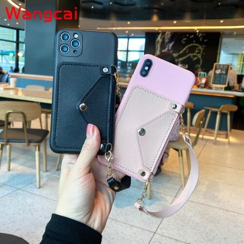 Lanyard Wallet Card Holder Back Cover For Samsung Galaxy A22 A82 A72 A52 A32 A31 A02 A02S A01 M01 Core A42 F62 M62 Case HandBag