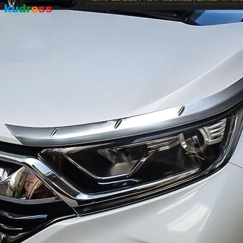 For Honda CRV CR-V 2017 2018 2019 Chrome Front Headlight Head Light Lamp Eyelid Trim Cover Strip Frame Car Styling Accessories