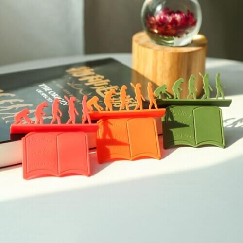 HOT 2 PCS Evolution Bookmark 3D Silicone Reading Page Clip Evolutionism Book Holder Gift for Kids NDS