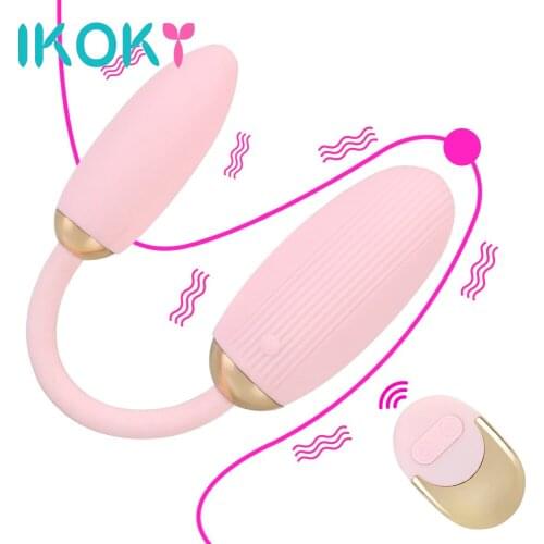 IKOKY 10 Frequency Clitoris Stimulator Sex Toys for Women Couples Dildo G-spot Massager Remote Control Double Head Vibrating Egg