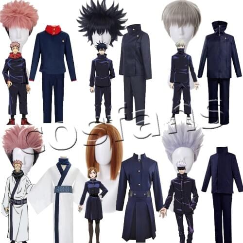 Anime Jujutsu Kaisen Itadori Yuji Cosplay Costumes Kugisaki Nobara Fushiguro Megumi Wigs Uniform Jujutsu Kaisen Yuji Itadori Cos