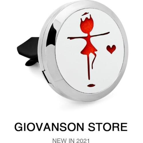 Apple 30mm Car Essential Oil Diffuser Stainless Steel locket Car vent clips Perfume Locket Car diffuser Locket Free 10Pads