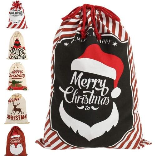 New Christmas Gift Bags Santa Claus Xmas Tree Packing Bags Happy New Year 2020 Children Gift Bag Toys Storage Bag