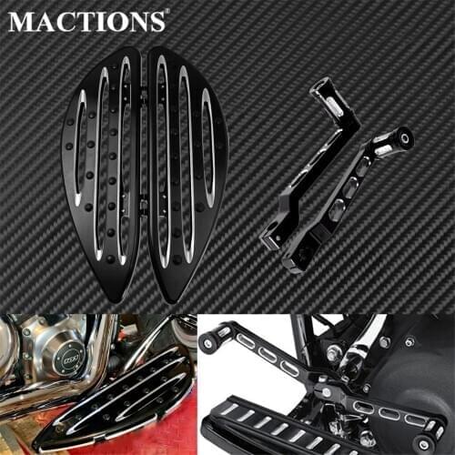 Motorcycle Driver Front Floorboard FootPegs Pedal W/ Shift Lever Shifter Peg Set Black For Harley FL Softail 1986-2017 Touring