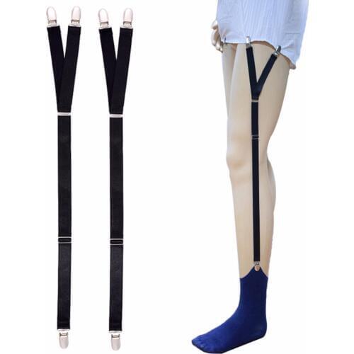 Men Shirt Stays Military Straight Stirrup Suspenders Elastic Uniform Business Suspender Shirt Holder Stay Garter Mens Braces