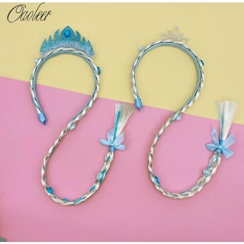 New Cosplay Weaving Braid Hairband for Girls Princess Headband Wig Princess Girls Headband Kids Hair Hoop Braided Headwear