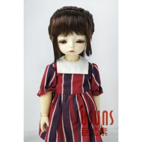 JD289 1/6 1/4 1/3 Synthetic Mohair BJD Wigs 6-7 7-8 8-9 YOSD MSD SD High Single Ponytail Wig With Full Bangs NobelLady Doll Hair