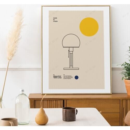Poster Wagenfeld Table Lamp, Wilhelm Wagenfeld, Minimal Furniture Bauhaus Design Home Decor Canvas Painting Artwork