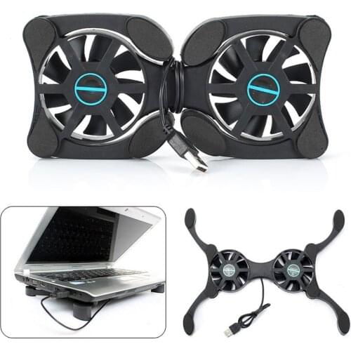 USB Laptop Support Cooling Pads With Double Fans Notebook Cooler Stand Foldable USB Rack Holder For Notebook Laptop