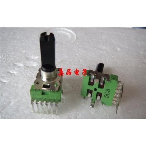 [VK] ALPHA Imported Taiwan Type 142 W50K Double 6 Position Midpoint Potentiometer Half Handles 18MM Switch