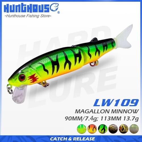 Hunthouse magallon 113&90mm jointed bait soft tail minnow lure noeby lure diving new products Promotion