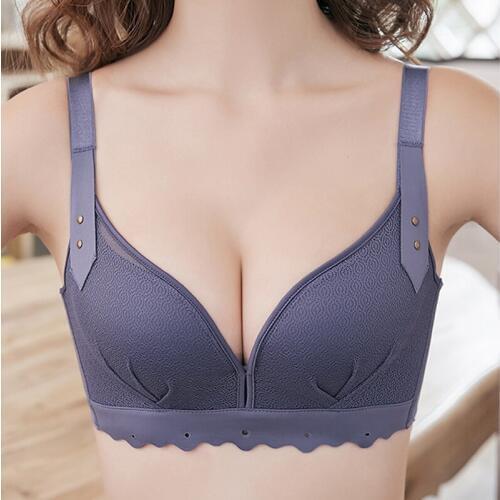 Sexy Lace Underwear Womens Push Up Non-Steel Ring Bra Comfortable Seamless Lingerie Three Quarters(3/4 Cup)