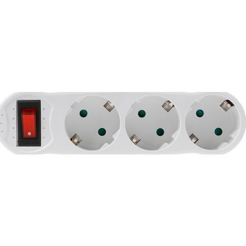 New 16A European Type Conversion Plug 1 TO 3 Way EU Standard Power Adapter Socket EU standard Support