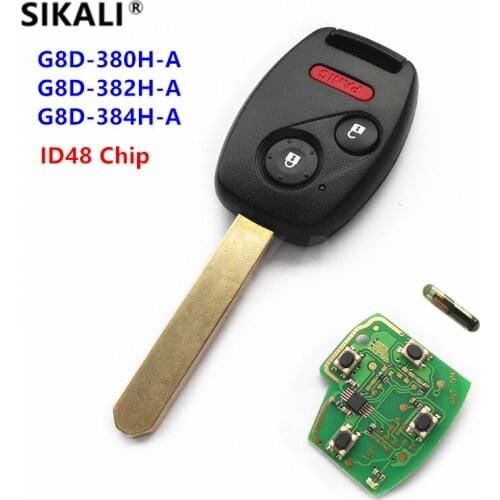 SIKALI Remote Car Key for Honda for Accord CR-V HR-V Fit City Jazz Odyssey Shuttle Civic ID48 Chip HON66 Blade
