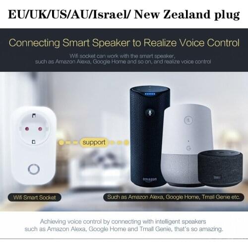 EU UK USA AU Smart WIFi Smart Plug Tuya Smart Life Power Timer Voice Control 10A Surge protector Work For Alexa Google Home