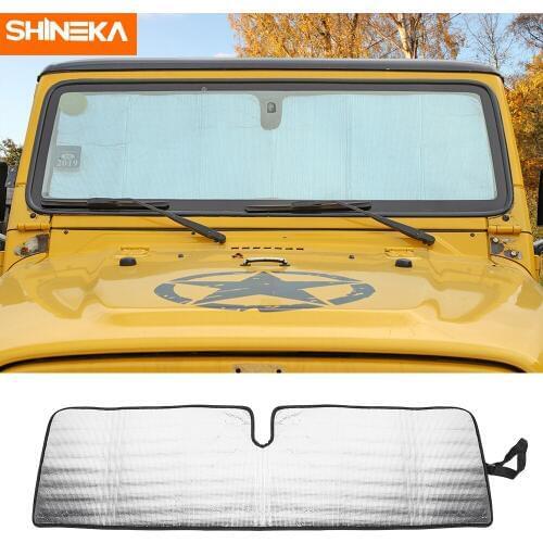 Sunshade For Jeep Wrangler Car Front Anti UV Ray Sun Windshield Sunshade Cover Accessories For Jeep Wrangler TJ JK 1997-2017