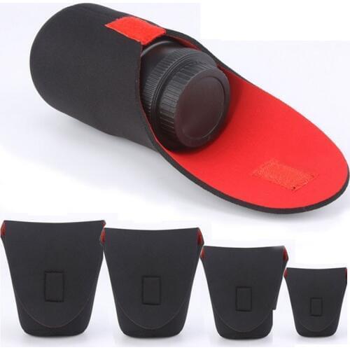 Bags SLR camera lens barrel thick neoprene bag red and black professional lens barrels Case size S M L XL XXL