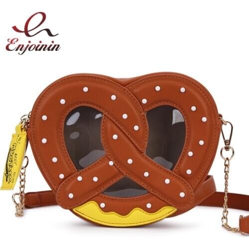 Novel Bread Design Shoulder Chain Bag for Women 2021 Crossbody Bag Girls' Purses and Handbags Pu Leather Trend Bag Clutch Bag