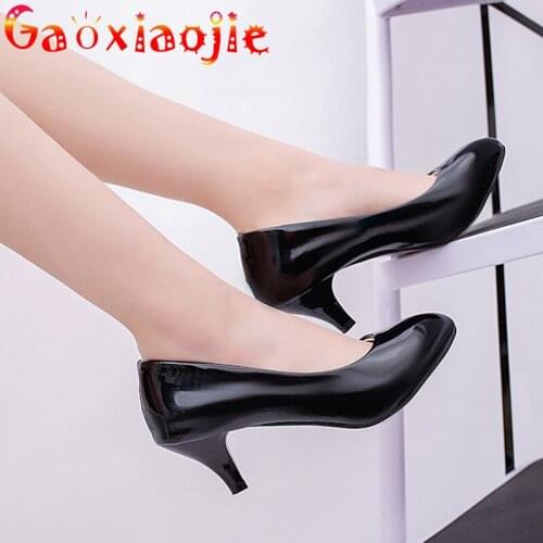 Gaoxiaojie Spring And Autumn Ladies Shoes 2021 New Solid High Heels Sexy Round Head Comfortable Everyday Office Single Shoes