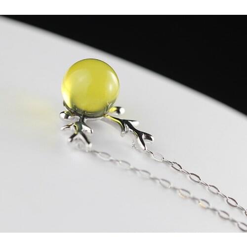 Natural Pure Mexico Amber Necklace Vintage Handmade 925 Sterling Silver Necklace For Women High Quality & Hot Sale Freeshipping