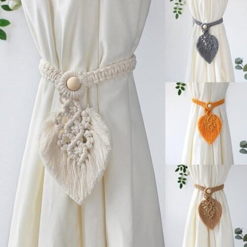 1PC Curtain Tieback with Tassel Fine Handmade Cotton Ornaments Workmanship Home Decor Drapery Buckle Holdback Decor for Office