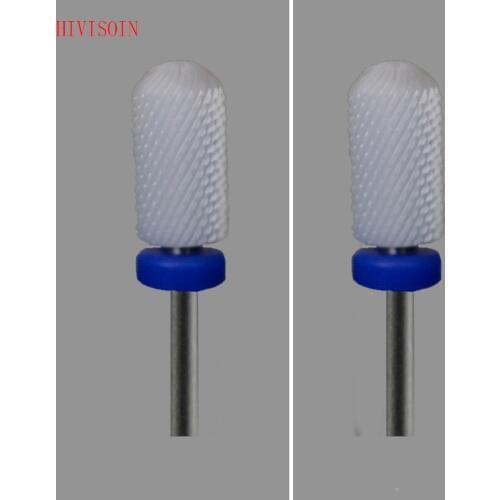 2 Pcs/Lot White Ceramic Nail Drill Bit - Small Rounded Top Bit - M (0026.060)