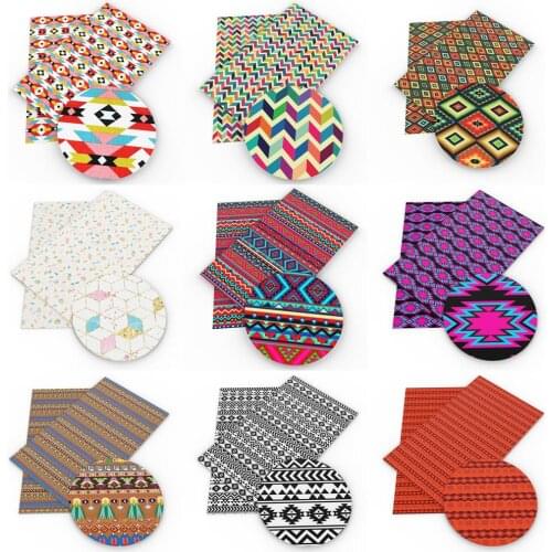 20*33cm Geometric Patterns Ordinary Faux Synthetic Leather Fabric For Bows Leather Crafts DIY Handmade Material,1Yc19134