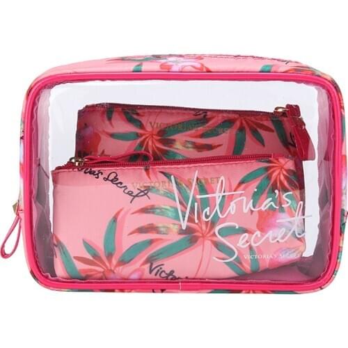 2020The new portable PVC cosmetic bag 3-piece set outdoor travel bag Cosmetic bag fashion transparent storagwaterproof wash bag