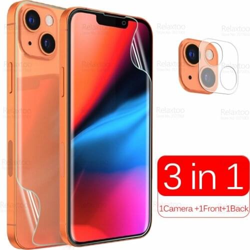 3in1 Back Camera Front Hydrogel Film For Iphone 13 Pro Max Aifon 13 Mini 13Pro Full Curved Protective Screen Protector Not Glass