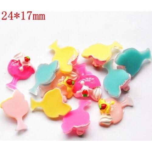 30pcs 24*17mm DIY Scrapbooking Phone Case Decorative Craft Miniature Artificial Resin Cabochon Lovely Ice Cream