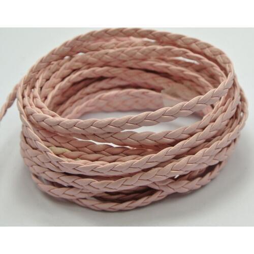 32.8 Feet Pale Pink Flat Braided Leatherette String Jewelry Cord Flat Woven 5X1mm