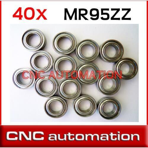40pcs MR95ZZ high quality miniature steel ball bearing MR95 MR95Z thin wall miniature deep groove ball bearings 5*9*3 mm