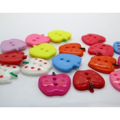 50Pcs Mixed Apple Dot Acrylic Sewing Buttons For Kids Clothes Scrapbooking Decorative Botones Handicraft DIY Accessories