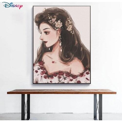 Disney diamond painting princess hand-painted cartoon series diamond embroidery exquisite decoration handmade 5D DIY