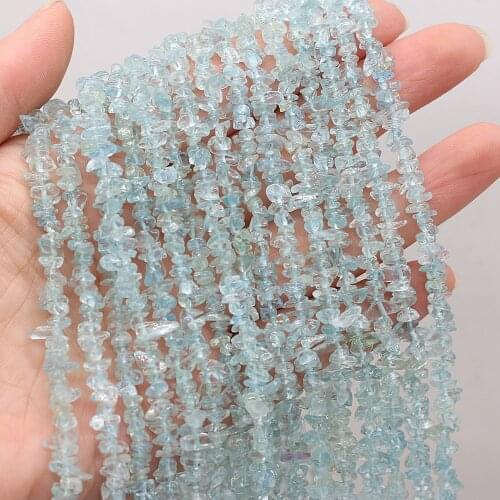 Irregular Chip Gravel Beads Natural Apatites Stone Loose Beads for Making Women Jewelry Necklace Size 3x5-4x6mm Length 40cm